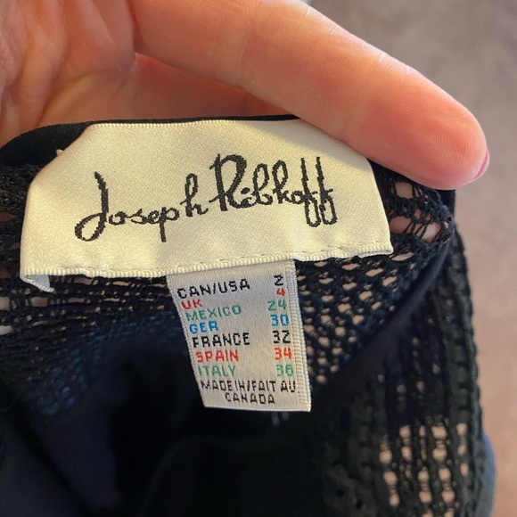 Joseph Ribkoff Black Mesh Bodycon Dress Fitted - Picture 6 of 8